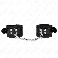 kink - nylon wrist restraints black with leather belt black adjustable 19-29 cm x 5.1 cm
