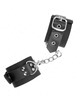 kink - nylon wrist restraints black with leather belt black adjustable 19-29 cm x 5.1 cm