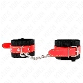 kink - muÑequeras de nylon negro con correa polipiel rojo ajustable 19-24 cm x 5.5 cm
