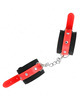 kink - nylon wrist restraints black with leatherette red adjustable 19-24 cm x 5.5 cm