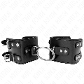 kink - fixed wrist restraints with ring and studs adjustable black 17-22 cm x 6.5 cm
