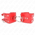 kink - fixed wrist restraints with ring and studs adjustable red 17-22 cm x 6.5 cm