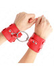 kink - muÑequeras fijas con anilla y tachuelas rojo ajustable 17-22 cm x 6.5 cm