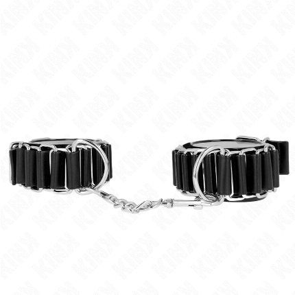 kink - muÑequeras finas en forma de bisagra negro ajustable 16-22 cm x 3.5 cm