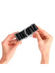kink - muÑequeras finas en forma de bisagra negro ajustable 16-22 cm x 3.5 cm