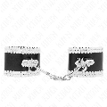 kink - muÑequeras negro con encaje decorativo blanco ajustable 20-23 cm x 5.5 cm