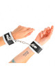 kink - muÑequeras negro con encaje decorativo blanco ajustable 20-23 cm x 5.5 cm