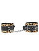 kink - leopard real leather wrist restraint adjustable 18-29 cm x 5.5 cm