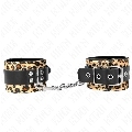 kink - muÑequeras de cuero estilo leopardo ajustable 18-29 cm x 5.5 cm