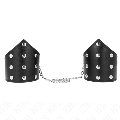 kink - muÑequeras estilo puntiagudo negro con cadena ajustable 17-23 cm x 8.5 cm