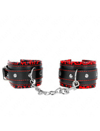 kink - muÑequeras forradas rojo / negro ajustable 17-29 cm x 6 cm