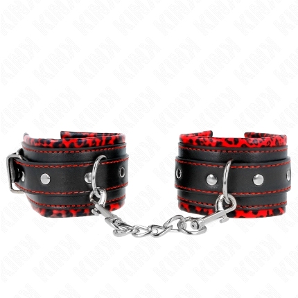 kink - muÑequeras forradas rojo / negro ajustable 17-29 cm x 6 cm
