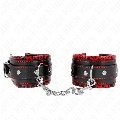 kink - muÑequeras forradas rojo / negro ajustable 17-29 cm x 6 cm