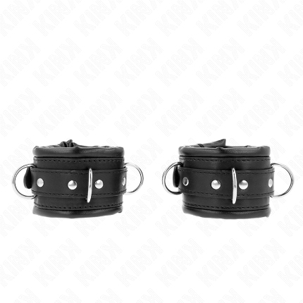 kink - heavy wrist restraints with black fur lined adjustable 20-30 cm x 6 cm