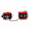 kink - heavy wrist restraints with red fur lined adjustable 20-30 cm x 6 cm