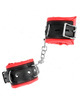 kink - heavy wrist restraints with red fur lined adjustable 20-30 cm x 6 cm