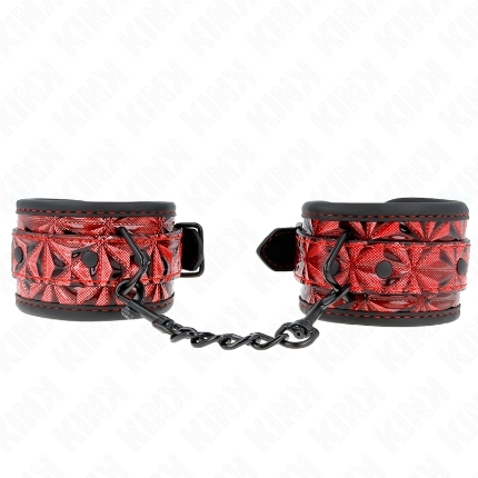 kink - diamond pattern wrist restraints dark red adjustable 17-26 cm x 5.5 cm