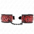 kink - diamond pattern wrist restraints dark red adjustable 17-26 cm x 5.5 cm