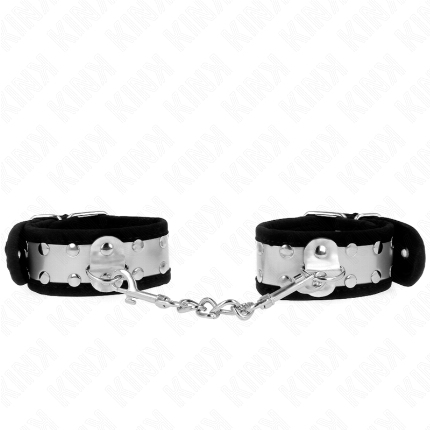 kink - muÑequeras finas negro / plateado 30 x 4 cm