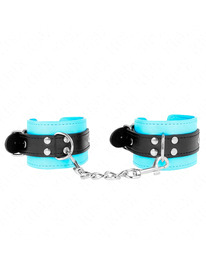 kink - hook wrist restraints blue fur lined adjustable 20-28 cm x 5.5 cm