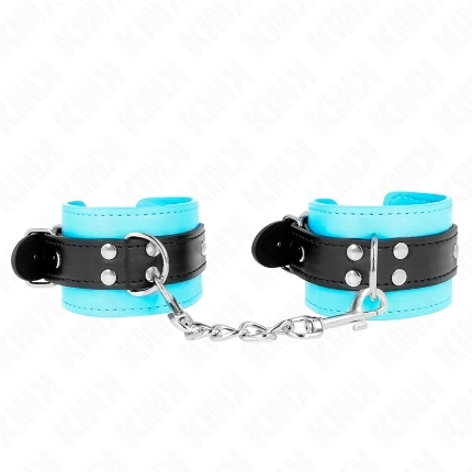 kink - hook wrist restraints blue fur lined adjustable 20-28 cm x 5.5 cm