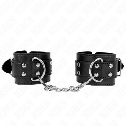 kink - muÑequeras con doble lÍnea de tachuelas negro austable 19-26 cm