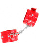 kink - shiny hand cuffs red adjustable 23-33 cm