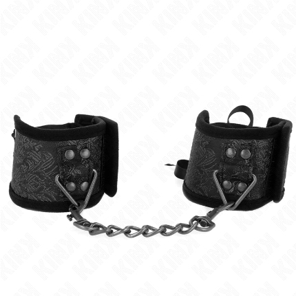 kink - muÑequeras diseÑo escÁndalo negro detalle lazo 24.5 cm x 6.5 cm