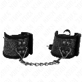 kink - muÑequeras diseÑo escÁndalo negro detalle lazo 24.5 cm x 6.5 cm