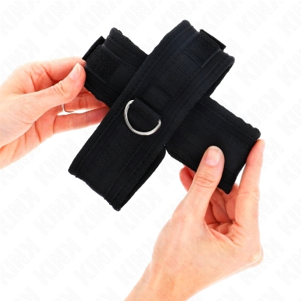 kink - muÑequeras cruzada negro 34 x 5.5 cm