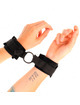 Kink - beginner fur hand cuffs 25 cm with o-ring 4 cm black adjustable 15-25 cm