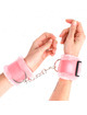 kink - furry lined wrist restraints pink adjustable 17-31 cm x 7 cm