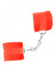 kink - beginner fur hand cuffs red 30 x 7 cm