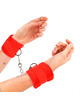 kink - beginner fur hand cuffs red 30 x 7 cm