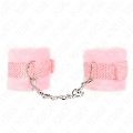 kink - beginner fur hand cuffs pink 30 x 7 cm