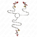 kink - pinzas para pezones y clÍtoris rojas con cascabel dorado y cadena 30 cm