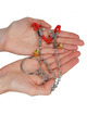 kink - bell triple nipple and clit clamps red with chain 30 cm