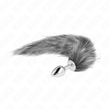kink - plug anal talla s 7 x 3 cm con cola sintÉtica 40 cm plateado