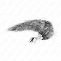 kink - plug anal talla s 7 x 3 cm con cola sintÉtica 40 cm plateado