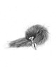 Kink - anal plug size s 7 x 3 cm with synthetic tail 40 cm grey
