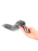 Kink - anal plug size s 7 x 3 cm with synthetic tail 40 cm grey