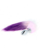Kink - anal plug size l 10 x 4 cm with synthetic tail 40 cm purple