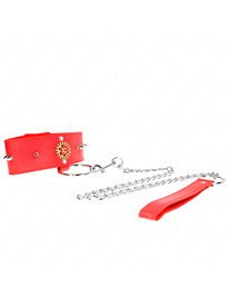 kink - collar con correa 65 cm cuello de diamantes rojo ajustable 35-51 cm x 7 cm