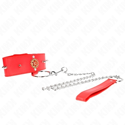 Coleira Kink Diamond com Trela Vermelho