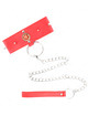 kink - collar con correa 65 cm cuello de diamantes rojo ajustable 35-51 cm x 7 cm