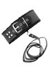 Kink - collar con correa 116 cm con tachuelas plateadas modelo 4 negro ajustable 40-48 cm x 6 cm