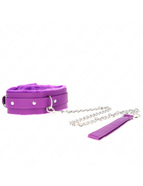 kink - collar con correa 65 cm con restricciones morado ajustable 36-42 cm x 5.5 cm