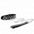 kink - ring rivet strap necklace with belt 65 cm black adjustable 36-50 cm x 3.8 cm