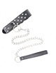 kink - ring rivet strap necklace with belt 65 cm black adjustable 36-50 cm x 3.8 cm