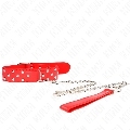 kink - ring rivet strap necklace with belt 65 cm red adjustable 36-50 cm x 3.8 cm